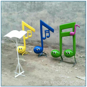 Escultura de la nota musical del baile de fibra de vidrio